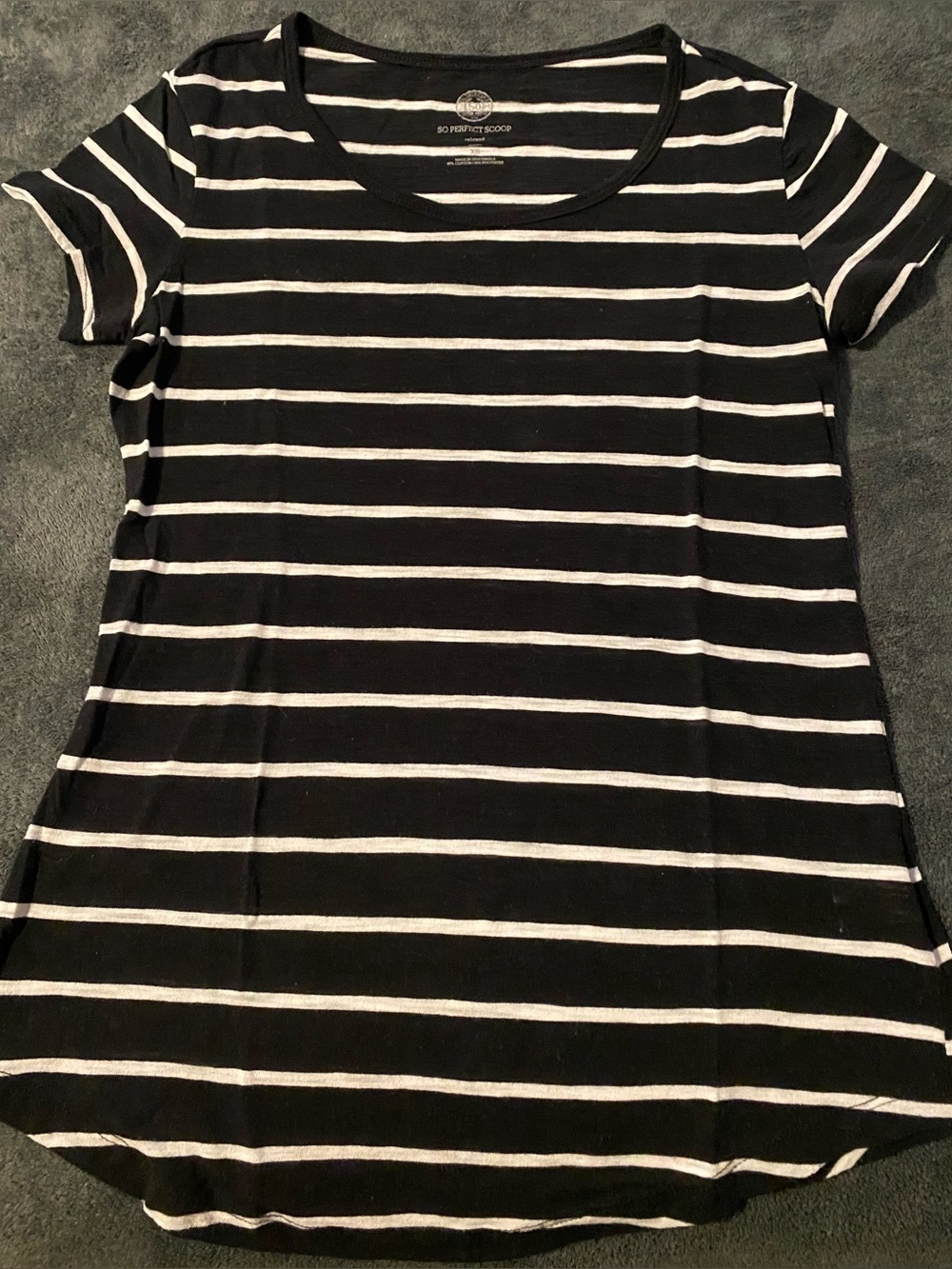 SO Black and White Striped Short Sleeve Tee